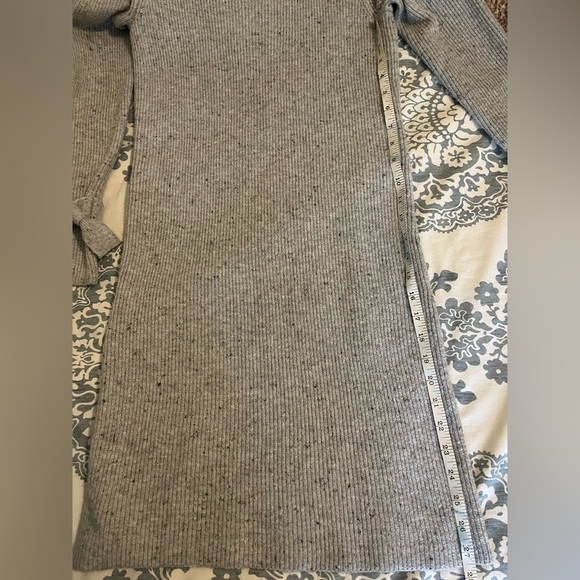 LOFT Gray Sweater Dress with Bow Sleeve Accents - Picture 8 of 8